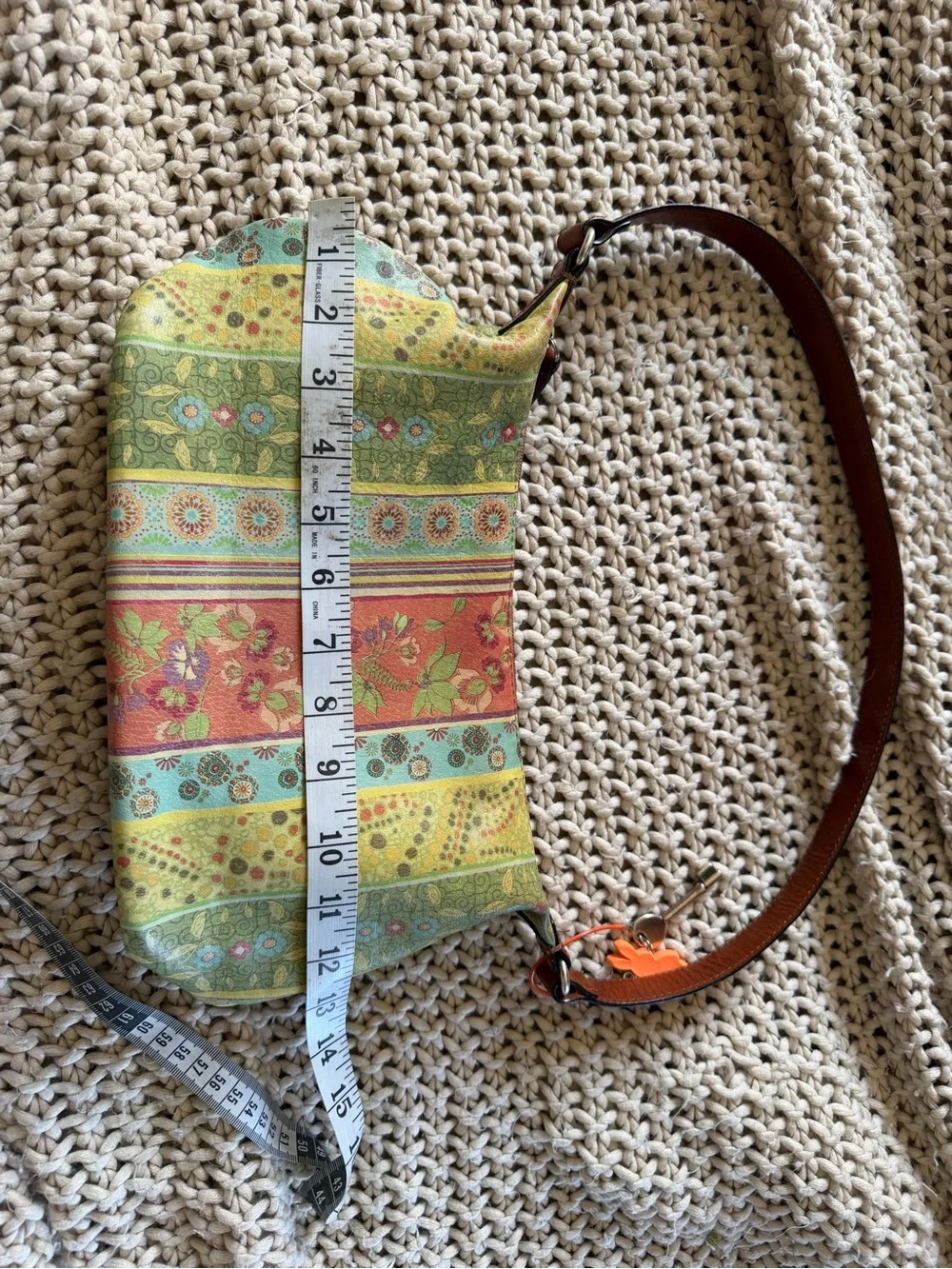 Fossil Multicolor Floral Stripe Shoulder Bag